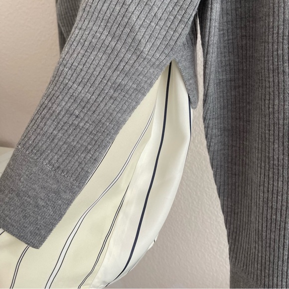 3.1 Phillip Lim Knit Long-Sleeve Pullover With Combo Shirt, Size S - Picture 8 of 12